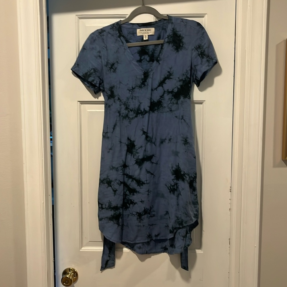 Cloth and Stone Blue tie dye dress